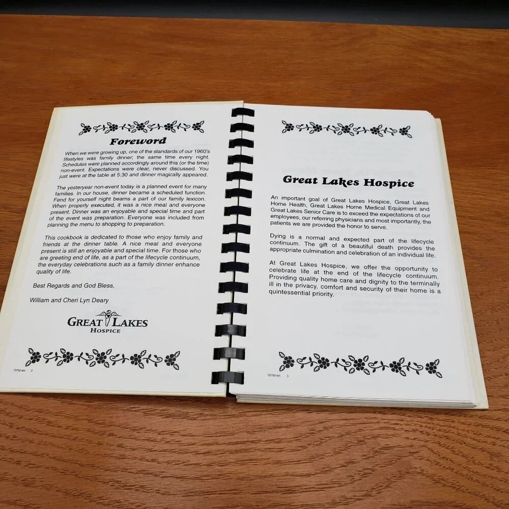 Hospice Angels Cookbook Great Lakes Hospice Foundation Spiral Bound 2006